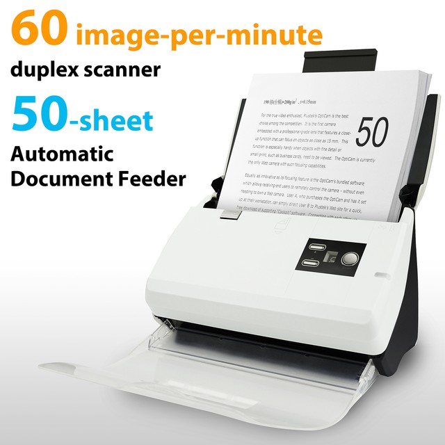 Plustek Ps30d Duplex Document Scanner For Mac Pc With 50 Sheet