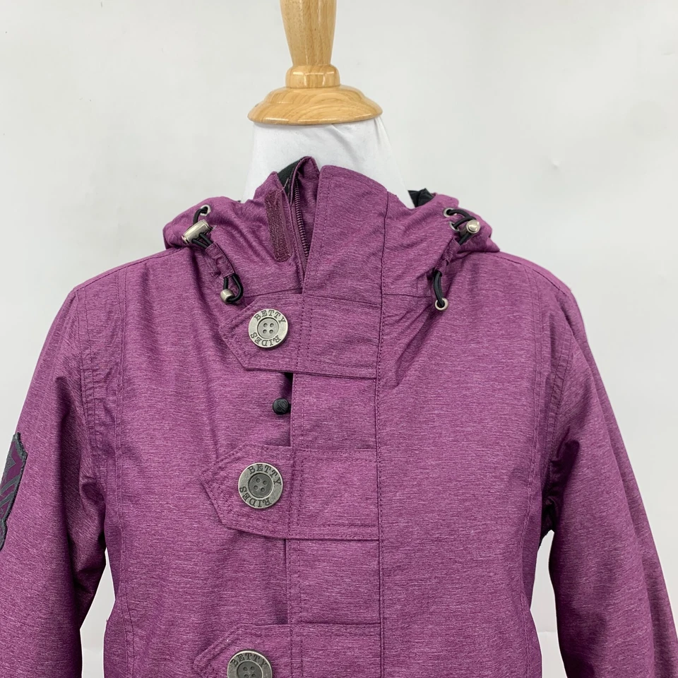Chaqueta Betty Rides Mujer S Pequeña Púrpura Cremallera Completa A Presión Snowboard Aislada Foto 3 de 4
