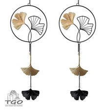 Formano 2er-Set Fensterdeko Gingko-Blatt schwarz-gold aus Metall-559142
