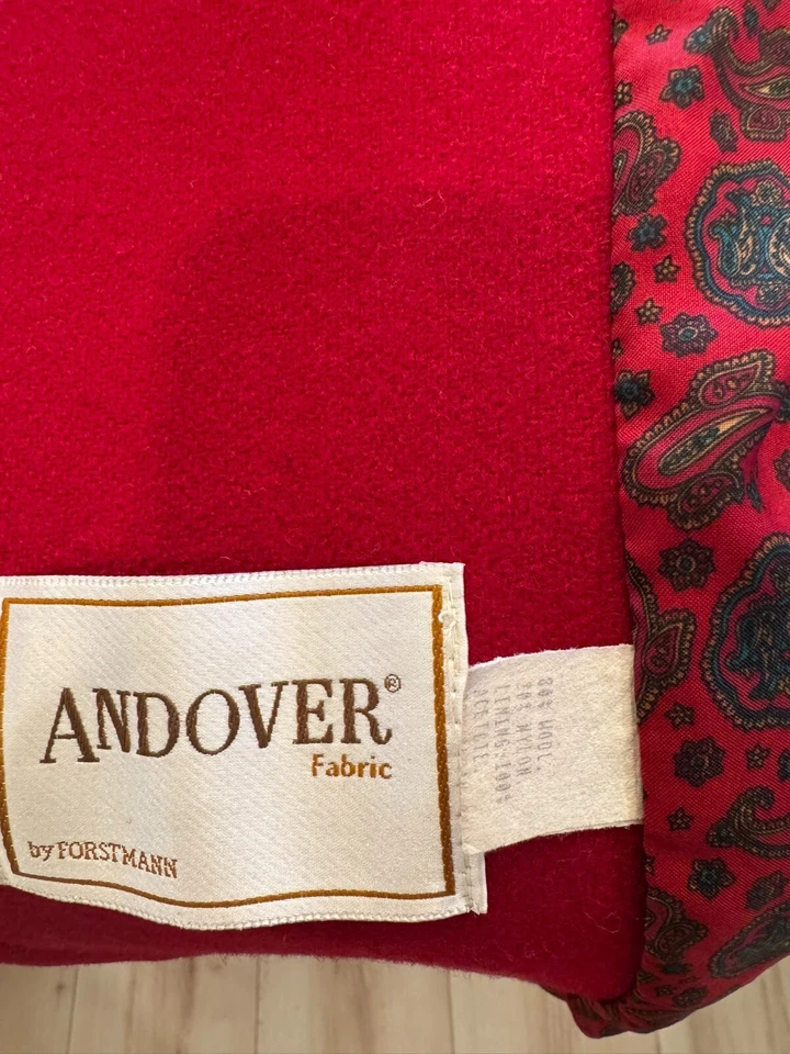 Vintage Jofeld Overcoat Womens Medium Made in USA Red Long Wool Peacoat - Image 4 of 4