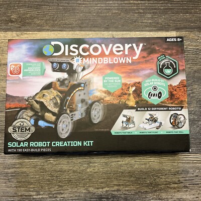 Discovery Mindblown Solar Robot Creation Kit Stem DIY Learning 12-in-1 190 PCS 