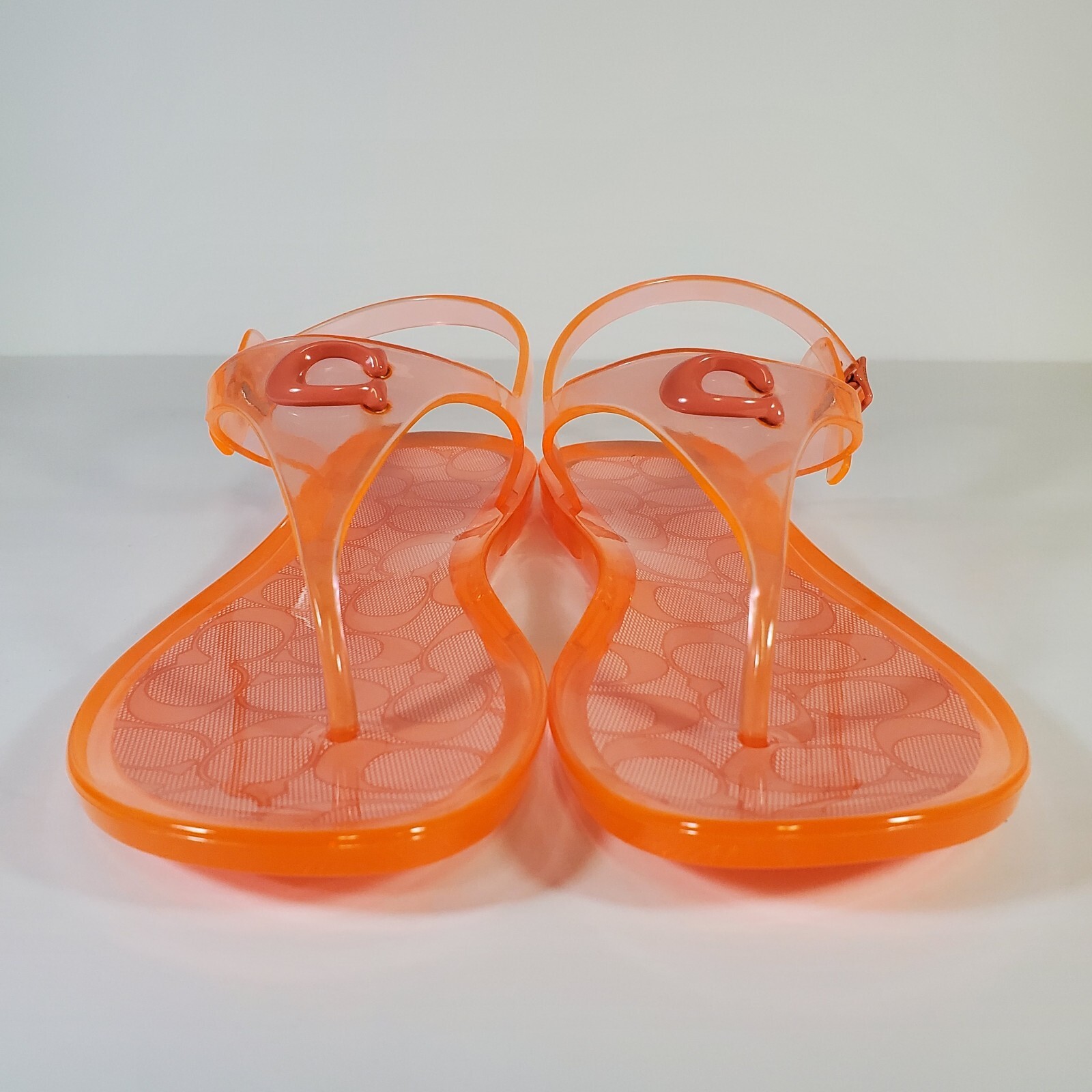 coach jelly sandals orange