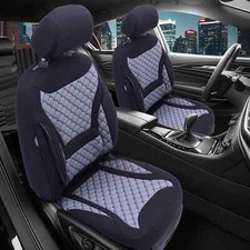 2x Sitzbezüge passend für Volvo S90 V90 ab 2016 (Schwarz-Grau) | PRIME