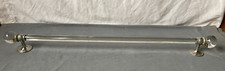 Antique 31" Glass Towel Bar Glass Ball Ends Chrome Brass Silver Co 131-26E