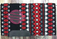 Western Show Handmade On New Zealand Wool Red Base In Size 34 42 Saddle Pad 