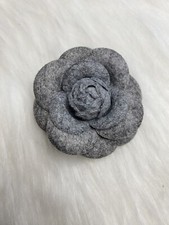 Camellia Flower Brooch Pin New Handmade Gray