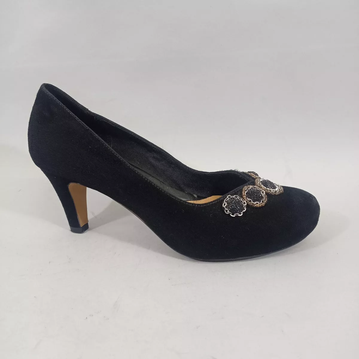 Clarks black on sale suede court shoes