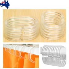 12 pcs Hooks Liner Bathroom Bathroom Shower Curtain Clear Hooks Rings Plastic