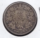 1883  quarter Dollar / Twenty Five Cents - Silver Canadian Coin   C4