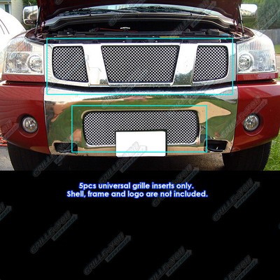 Fits Universal  Stainless Steel Chrome 2.5mm Wire Mesh Grille 16''x48'' 5 PC/ Set
