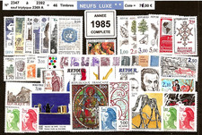 FRANCE- ANNEE COMPLETE 1985 = 46 Timbres NEUFS** du N° 2347 au 2392 LUXE MNH