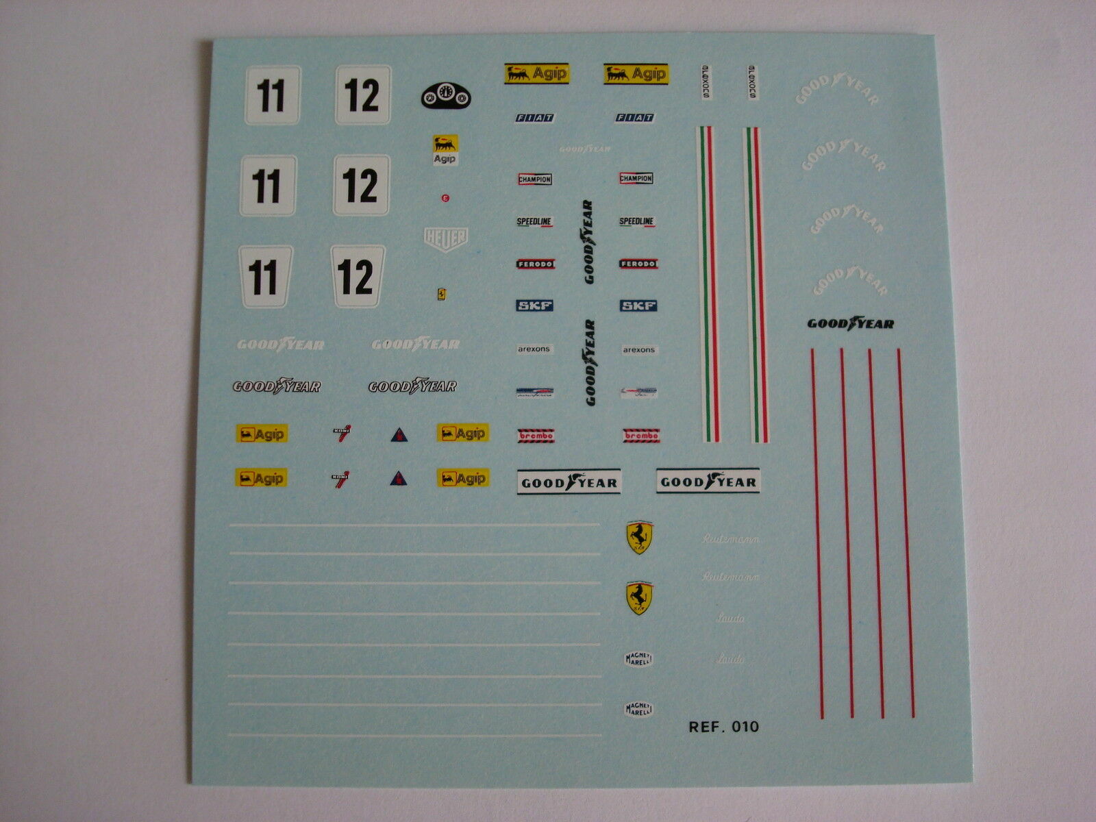F1 decals KIT FERRARI 312 T2 GP SPAGNA 76 LAUDA N.1-2 DECALS FDS AUTOMODELLI F1 decals KIT FERRARI 312 T2 GP SPAGNA 76 LAUDA N.1-2 DECALS FDS AUTOMODELLI