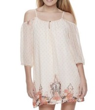 Juniors' Lily Rose Cold Shoulder Shift Dress NWT L