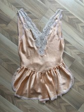 Vintage Christian Dior Peach Satin Romper Lingerie Size S