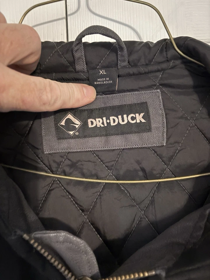 DRI-DUCK XL BLACK AND GRAY QUILTED LINER CANVAS HEAVY DUTY WESTERN JACKET NWOT - Image 2 of 4