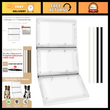 3-Panel Pet Door Replacement Flap with 4 Durable Rubber Strips, Easy Install, Fi