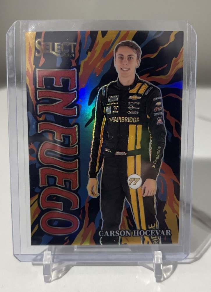 2024 PANINI SELECT RACING NASCAR CARSON HOCEVAR EN FUEGO RED PRIZM 25/99