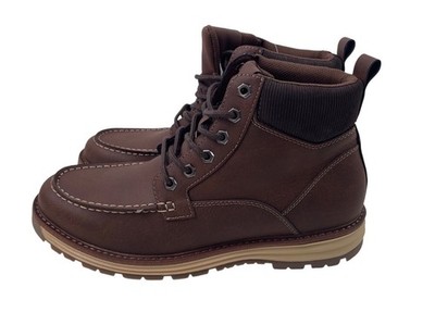 Falls Creek Boots Mens Size 9.5 Brown Bozeman Moc Toe Ankle Memory Foam Comfort