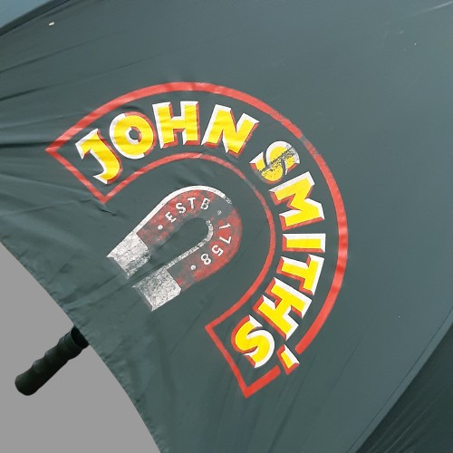 Vintage John Smith’s Bitter Golf Umbrella - Large Green Promotional Brewiana image 3