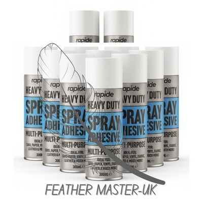 12x 300ml Multi Oberflächen Sprühkleber für Basteln, Teppich, Schaumstoff, Fliesen, Stoff, Papier