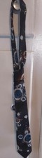 Generra Mens Vintage Tie Abstract Print NeckTie Made in USA 90’s Black Blue