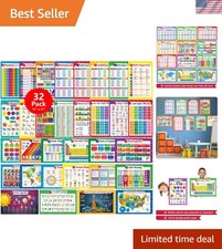 Comprehensive Set of 32 Kids Educational Posters - Perfect for Homeschooling