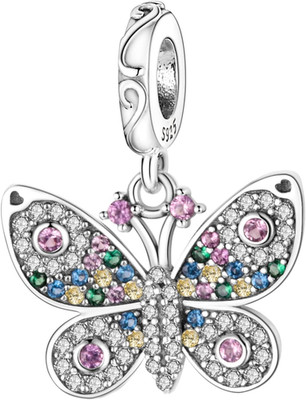 Mula Charms Bracelet With Crystal Love Authentic 925 Silver Charm Butterfly