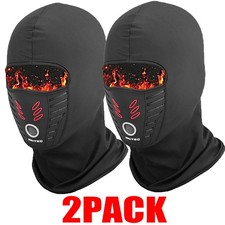 2PCS Winter Warm Fleece Balaclava Thermal Motorcycle Ski Hat Full Neck Face Mask
