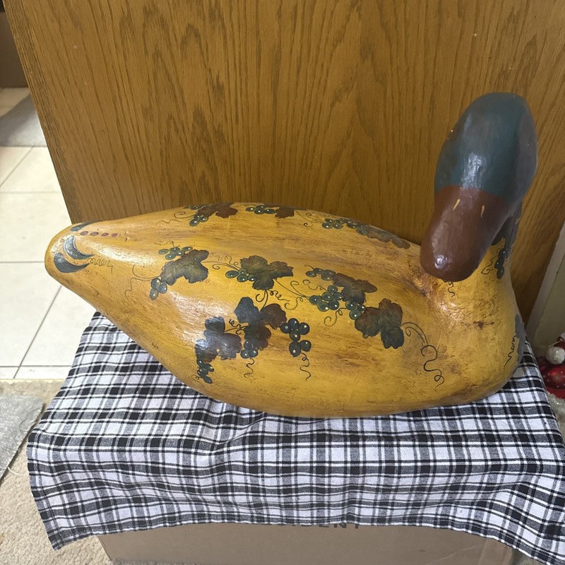 Large 20” X12” Papier-Mâché, Duck Artist, Signed Margie Lilly Primitive Folk Art