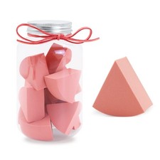 12pcs Triangle Makeup Blending Sponges with Storage Bottle, Latex Free Wet an...