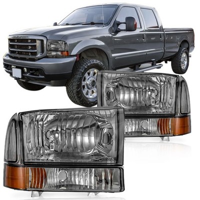 Pair Headlights For 1999-2004 Ford F250 F350 F450 Super Duty Excursion LH+RH