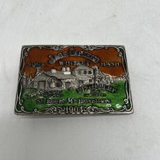 Belt Buckle :Jack Daniels Whiskey / 1904 St Louis Expo -Silver tone Enamel J50