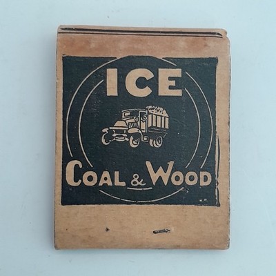 Vintage Fain Ice Fuel Co Matchbook Unstruck Baxter Springs Kansas Coal Wood