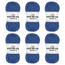 100 Wool Yarn,6 Skeins of 300g/10.58oz Per Skein 50g/109yards /Dark Blue