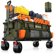 Originsure 300L Collapsible Beach Wagon Cart with Big Wheels, 560lbs, Green