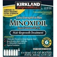 Kirkland Signature Minoxidil 5 Hair Regrowth Treatment for Men - 12oz 6x2fl...