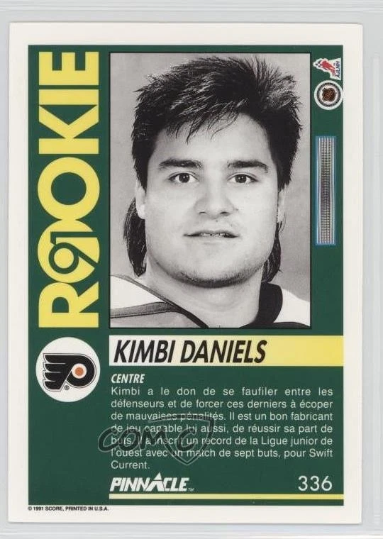 1991-92 Pinnacle French Kimbi Daniels #336 Rookie RC - Image 2 of 2