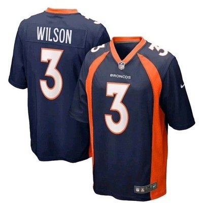 Nike Denver Broncos Jersey Mens XL Navy Blue Russell Wilson 3 NFL Football