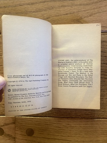 The Making of Kubrick's 2001 Jerome Agel PB 1st Printing, April 1970 - Picture 6 of 10
