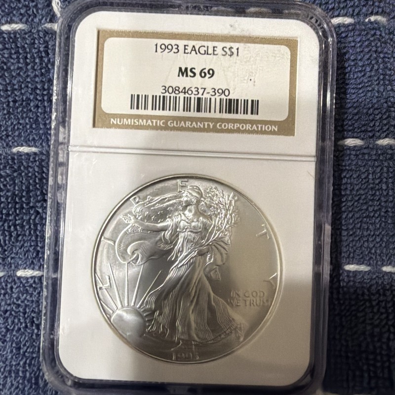 1993 American Silver Eagle Coin - NGC MS69