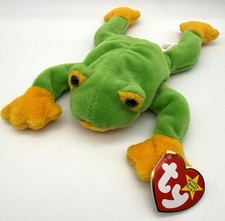 Ty Beanie Babies  Smoochy  the Yellow  Green Tree Frog Plush Toy 1997