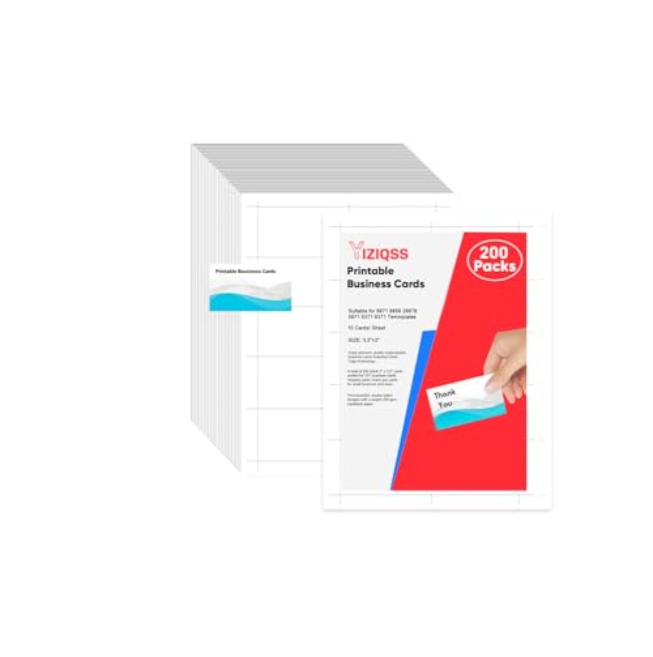 Business Cards 200 Pk 3.5 In X 2 In Matte White 250Gsm Double Sided Printable