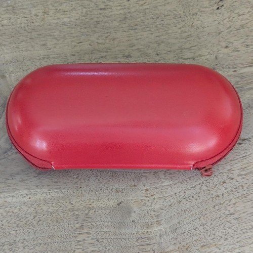 Omega Red Glasses Case Leather Shell Zip Travel Storage Case with Foam Interior - Picture 7 of 11