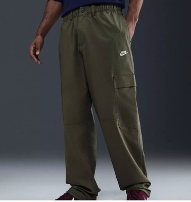 Nike Men's Club Woven Cargo Pants HV1433-222 Medium Olive - Small