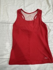 Vintage Red FILA Women  s Tennis Racerback Top Size Medium