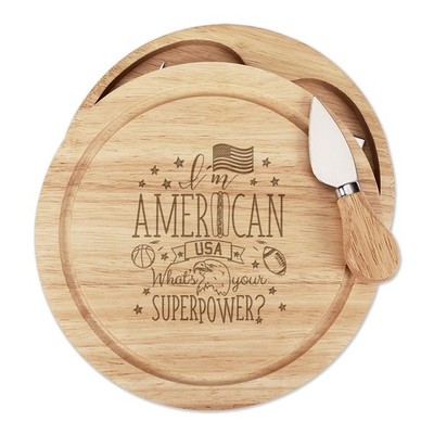 I'm American What's Your Superpower Käsebrett Messer Set USA Flagge Amerika