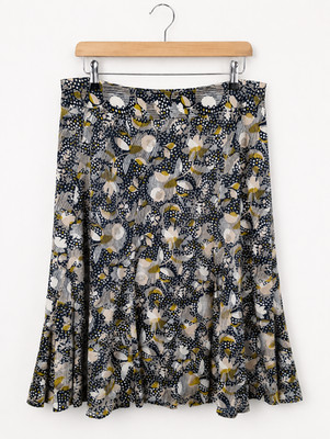 Anokhi For EAST Skirt | Women's UK 16 | Cotton Floral Pleated Midi Boho