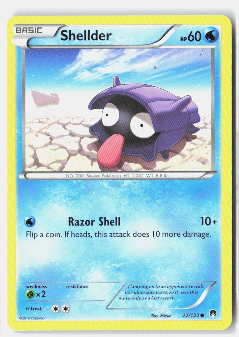 Pokemon tcg XY - BREAKpoint Shellder (22) Lightly played