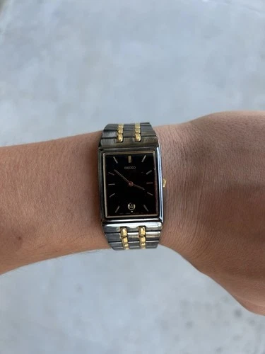 Vintage Men’s Black Seiko Tank, 7n39-5a29