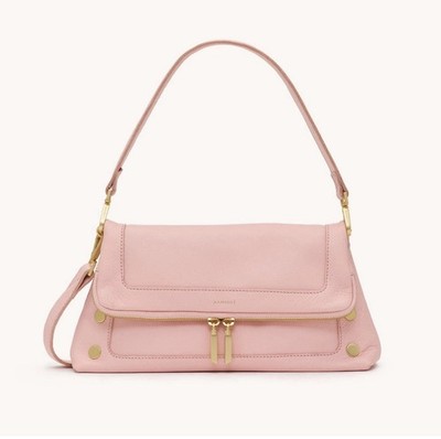HAMMITT Beverly Leather Handbag Medium Flamingo Pink Brushed Gold